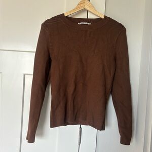 Abercrombie Ottoman Crew Long Sleeve Top in Brown